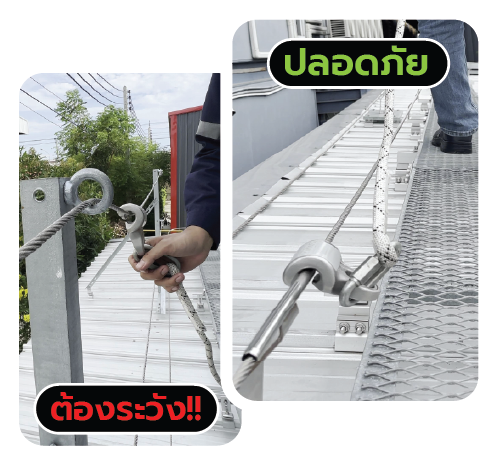 Continuous Lifeline ระบบกันตกแนวราบแบบผ่านตลอด สำหรับงานติดตั้งโซลาร์บนหลังคา