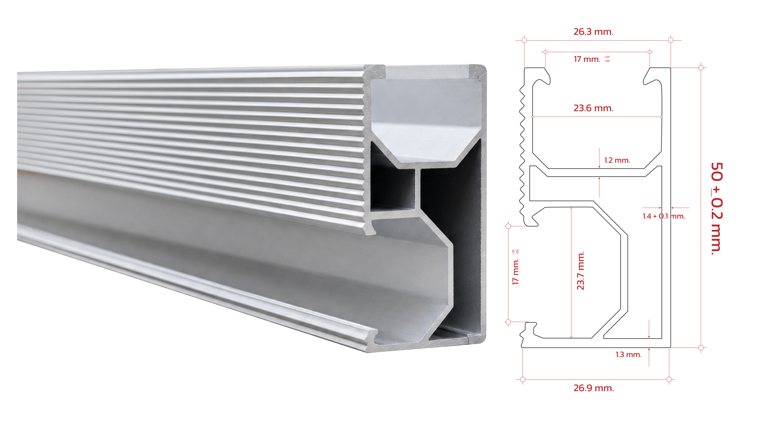 RAIL CR46 ALUMINIUM